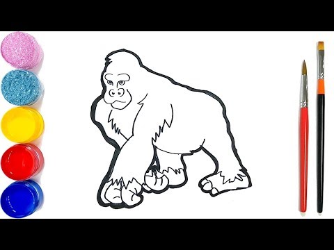 480x360 How To Draw Gorilla For Kids And Babies - Gorilla Drawing For Kids
