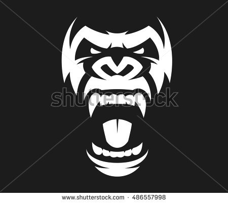450x401 Gorilla Face Clipart Black And White Clip Art Images - Gorilla Face Drawing