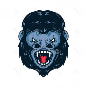 300x300 Wild Angry Gorilla Monkey Head Mascot Lazttweet - Gorilla Face Drawing