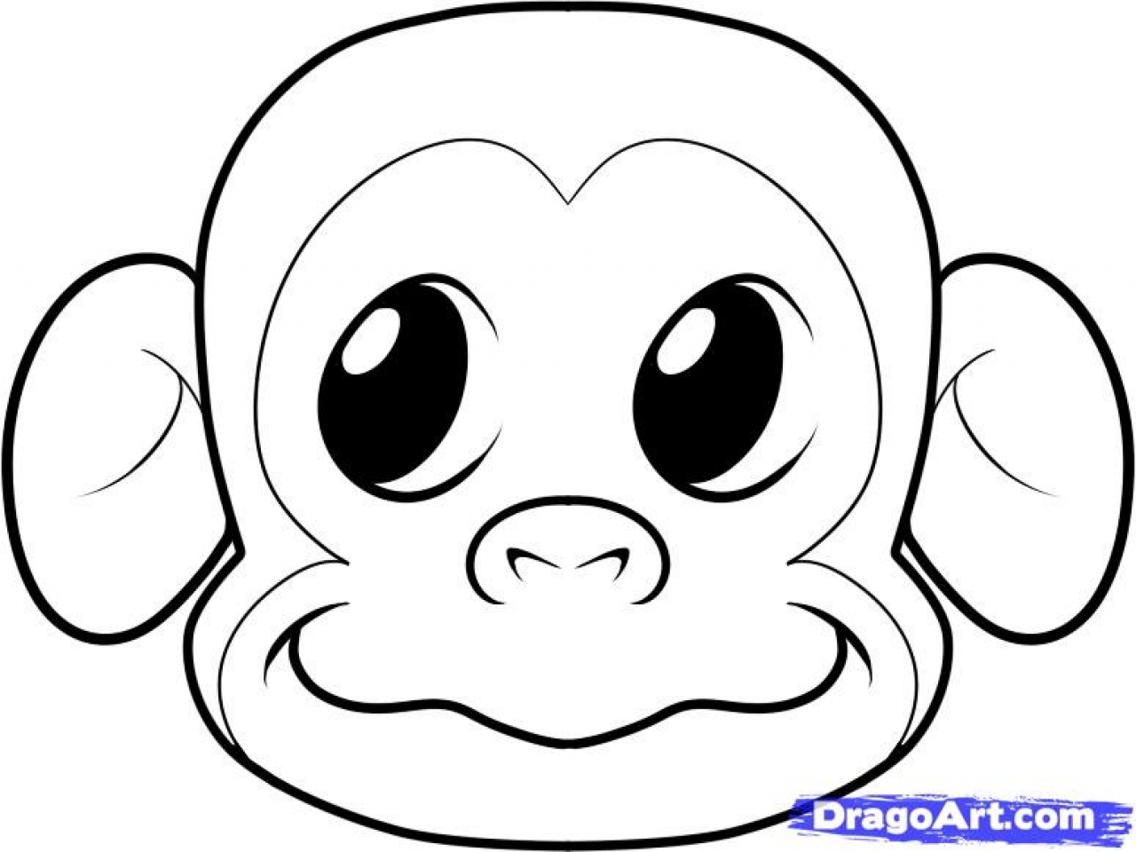 Мордочка обезьянки раскраска