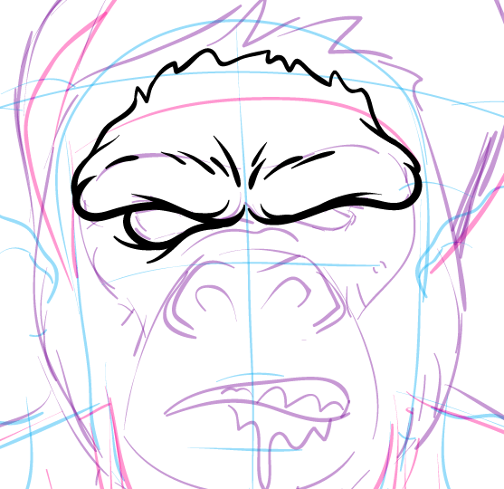 557x540 Creating A Skate Inspired Gorilla - Gorilla Face Drawing