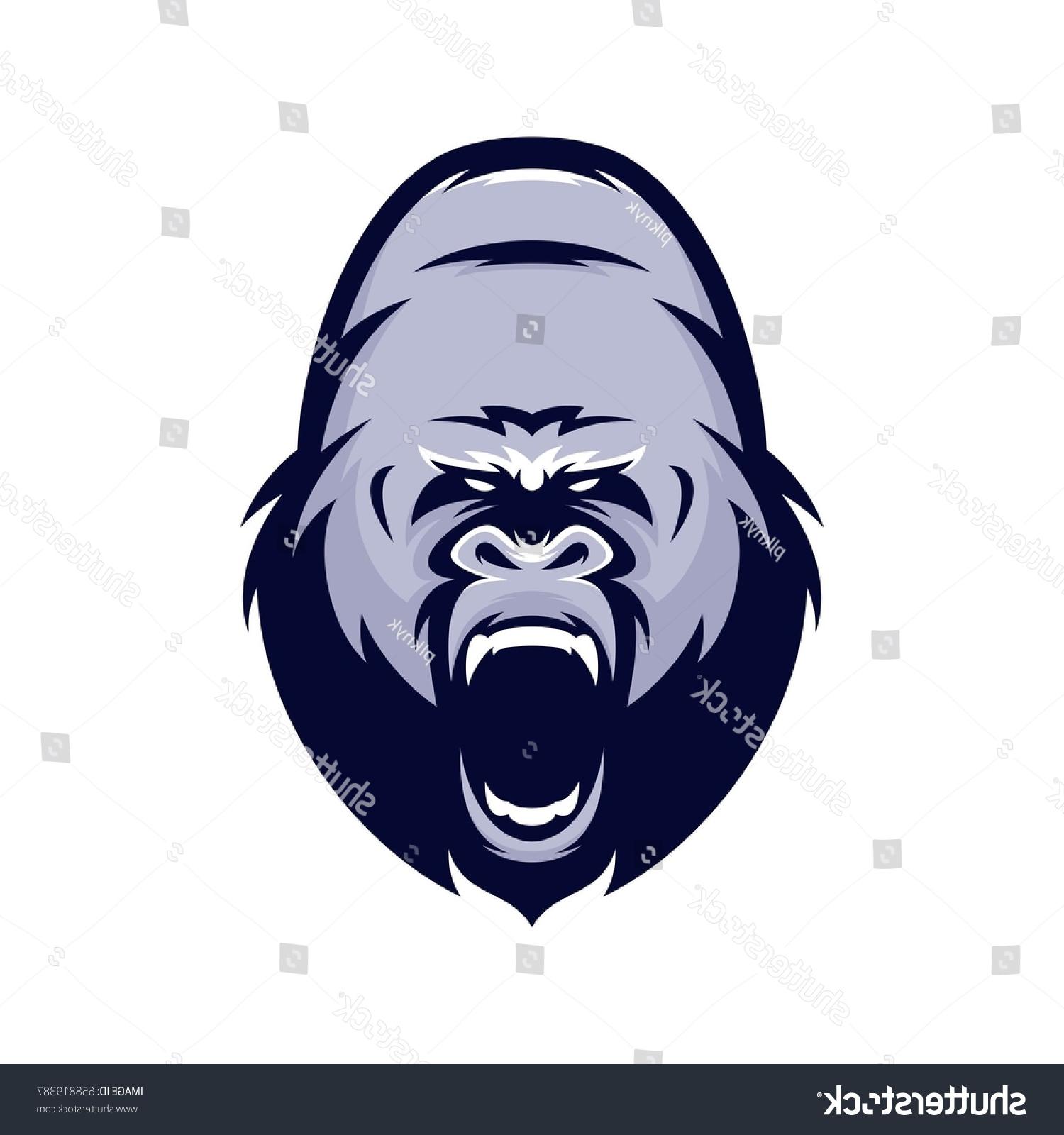1500x1600 Hd Stock Vector Gorilla Animal Wild Head Mascot Logo Illustration - Gorilla Head Drawing