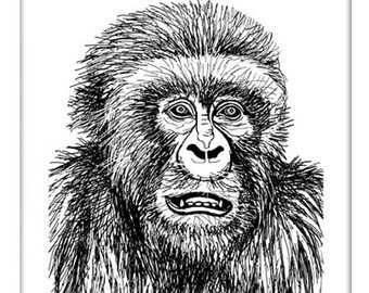 340x270 Gorilla Line Drawing Etsy - Gorilla Line Drawing