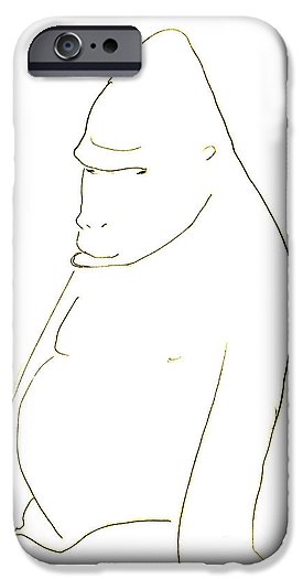275x525 Line Drawing Of A Western Gorilla Iphone Case For Sale - Gorilla Line Drawing