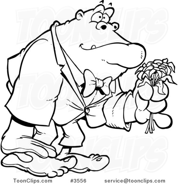 581x600 Cartoon Black And White Line Drawing Of A Romantic Gorilla Holding - Gorilla Line Drawing