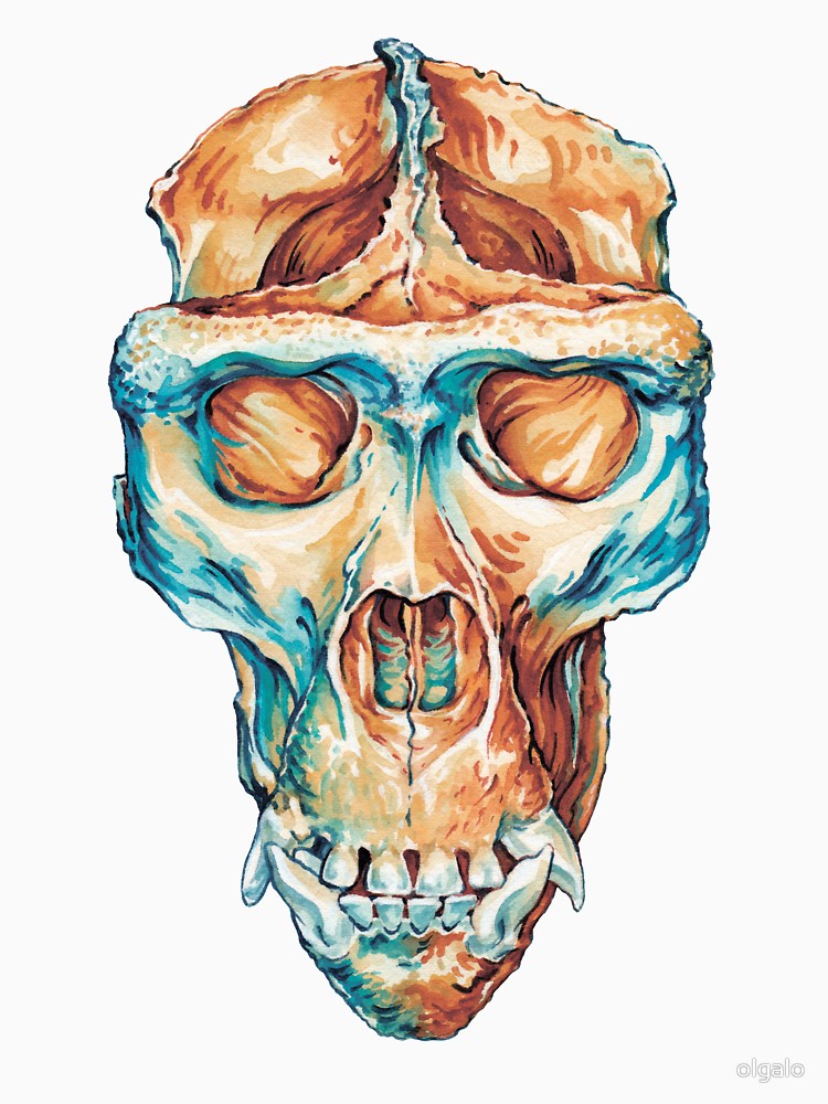 750x1000 Colorful Gorilla Skull T Shirt - Gorilla Skull Drawing