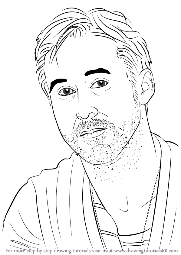 598x844 Learn How To Draw Ryan Gosling - Gosling Drawing