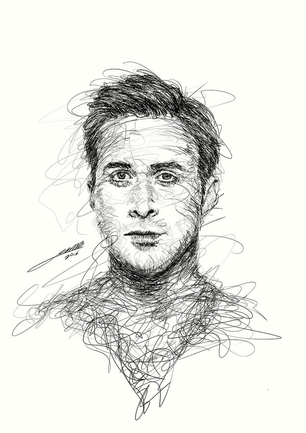 600x849 Ryan Gosling Art Drawing Skill - Gosling Drawing