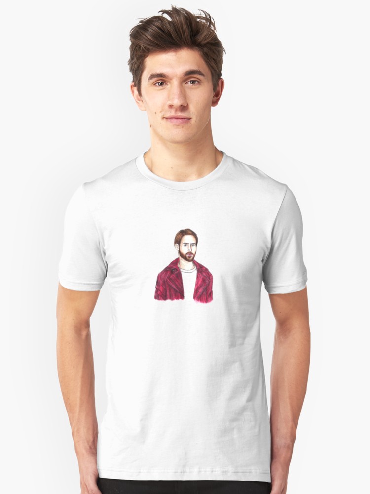 750x1000 Ryan Gosling In A Red Jacket Drawing T Shirt - Gosling Drawing
