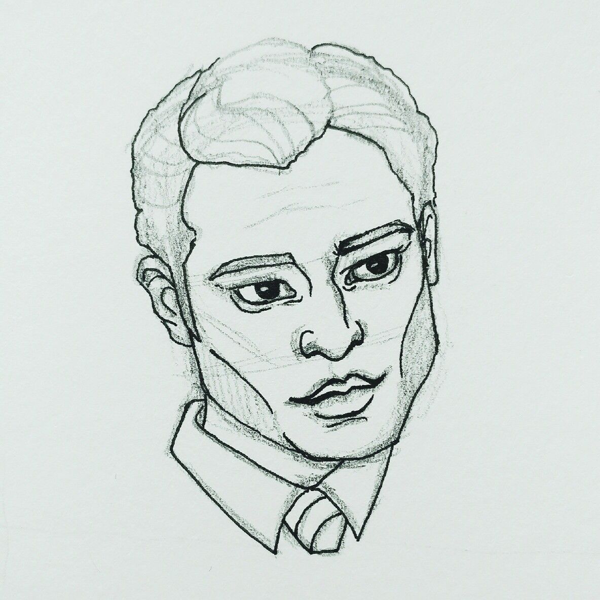 1184x1184 Ink And Pencil Sketch Drawing Of Chuck Bass - Gossip Drawing