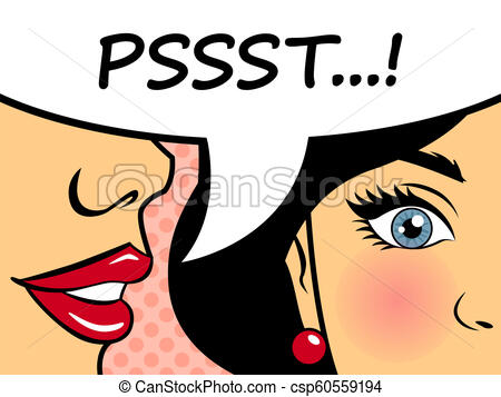 450x357 Retro Woman Whispering Gossip To The Friend Pop Art Style Female - Gossip Drawing