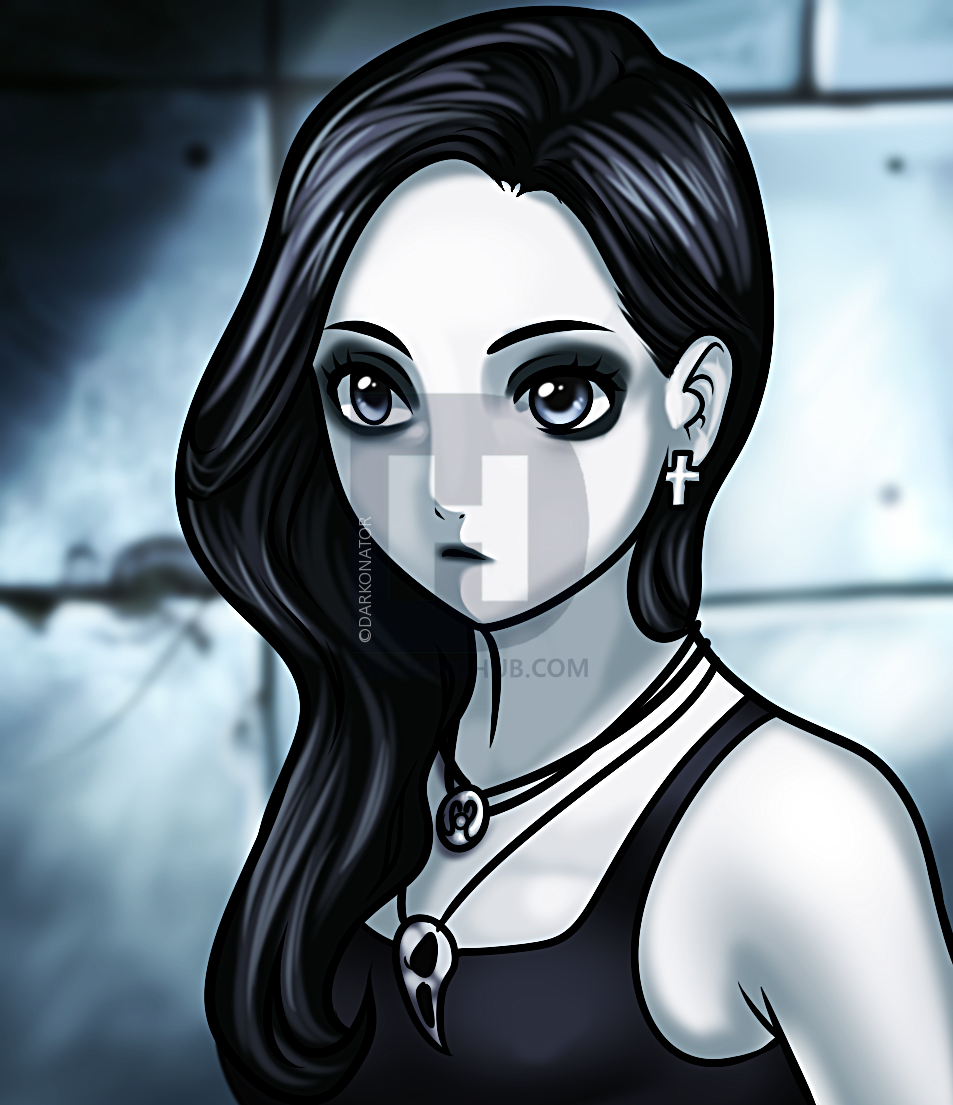 953x1105 how to draw a dark goth, step - Goth Girl Drawing