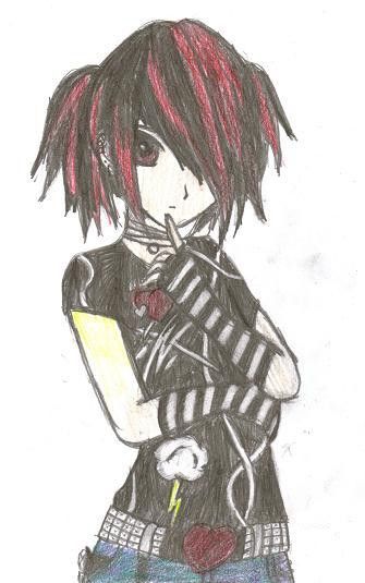 335x535 anime goth girl - Goth Girl Drawing