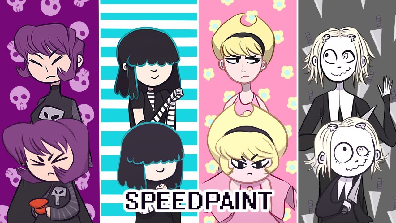 1280x720 drawing some goth girls - Goth Girl Drawing