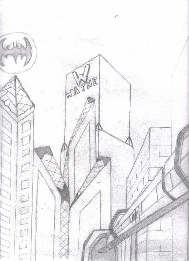 637x877 City Drawing Easy For Free Download - Gotham City Drawing Easy. 