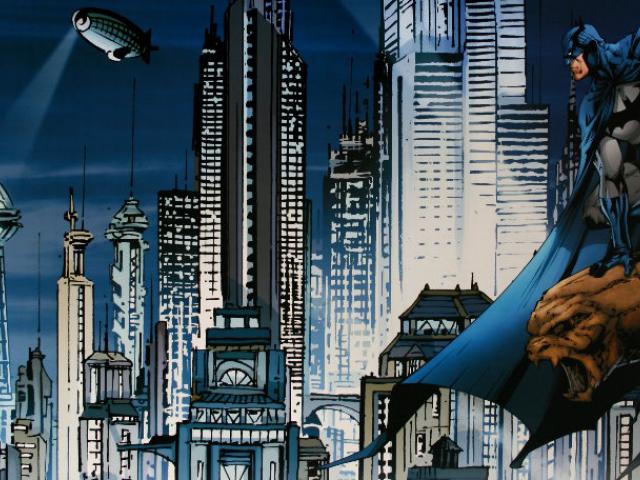 640x480 Drawn Skyline Gotham City - Gotham City Skyline Drawing