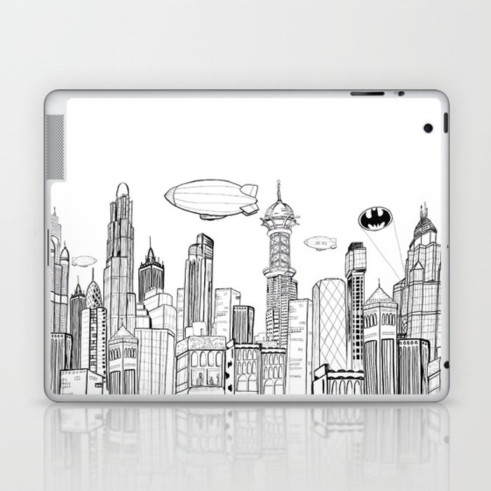 700x700 Drawn Skyline Gotham City - Gotham City Skyline Drawing