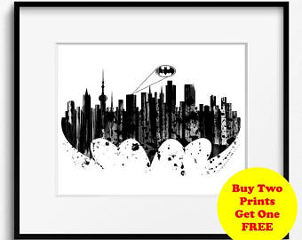 340x270 Gotham Skyline Etsy - Gotham City Skyline Drawing