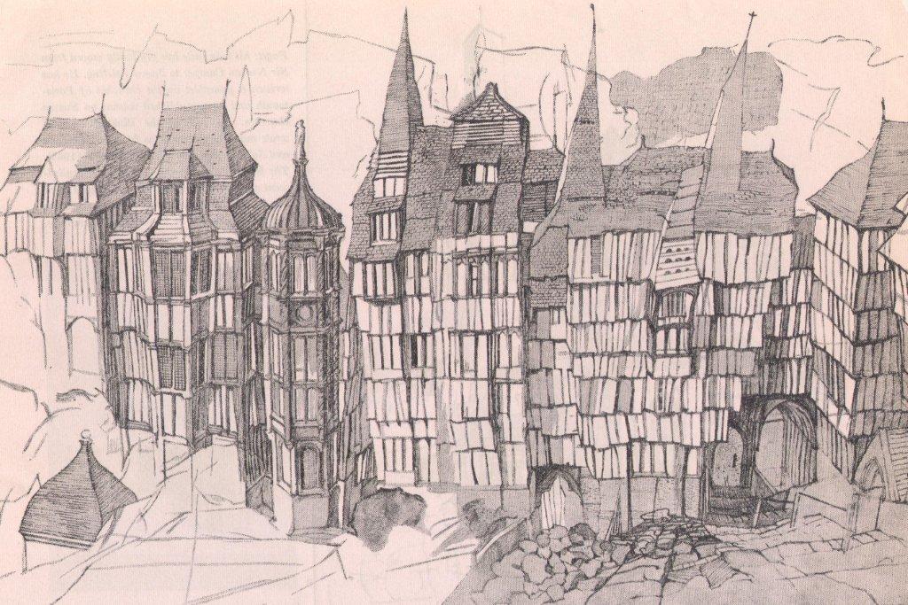 1024x683 dec four post war neo gothic architectural designs - Gothic Art Drawings