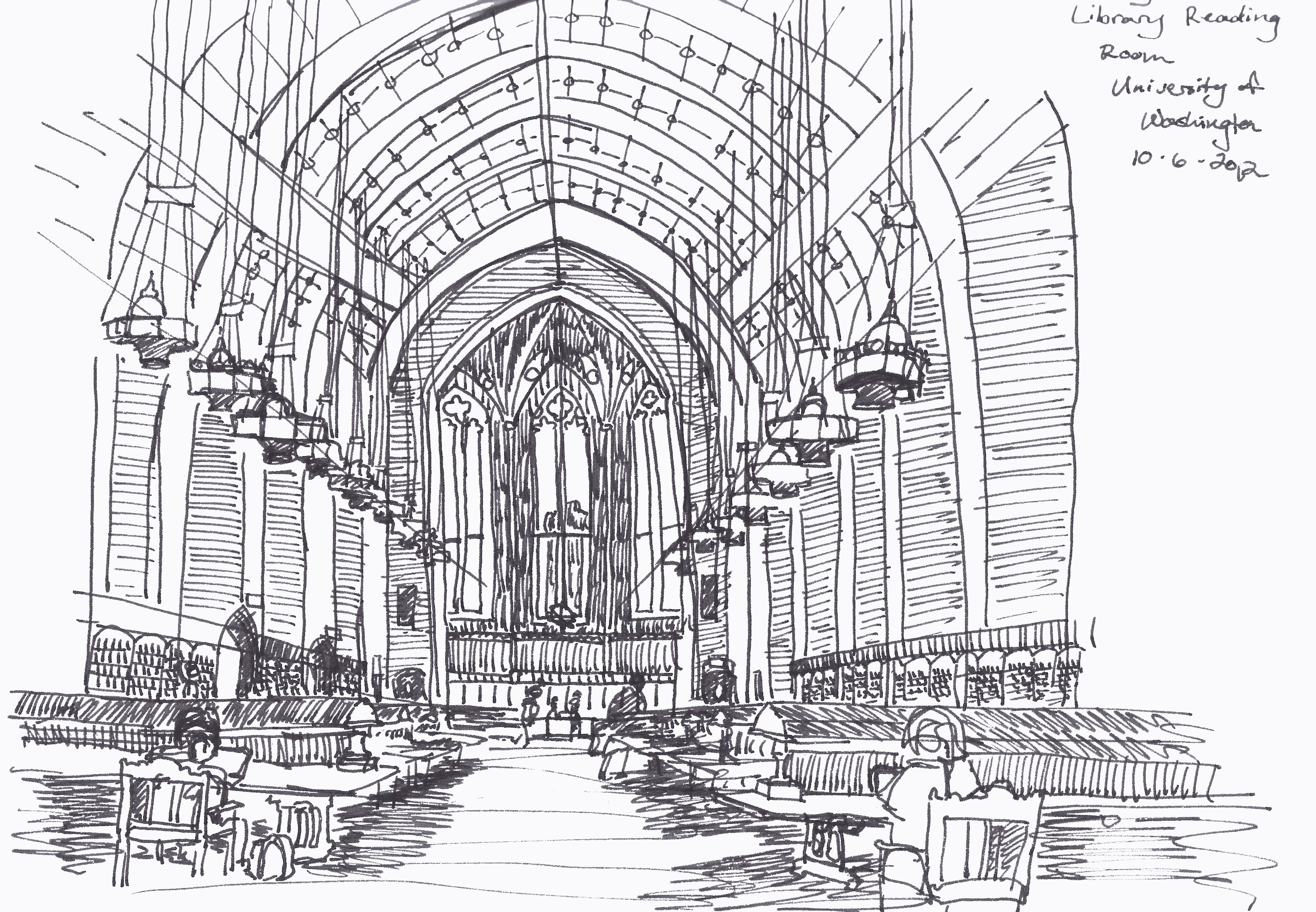 3264x2262 university of washington prehistoric monsters and neo gothic - Gothic Art Drawings