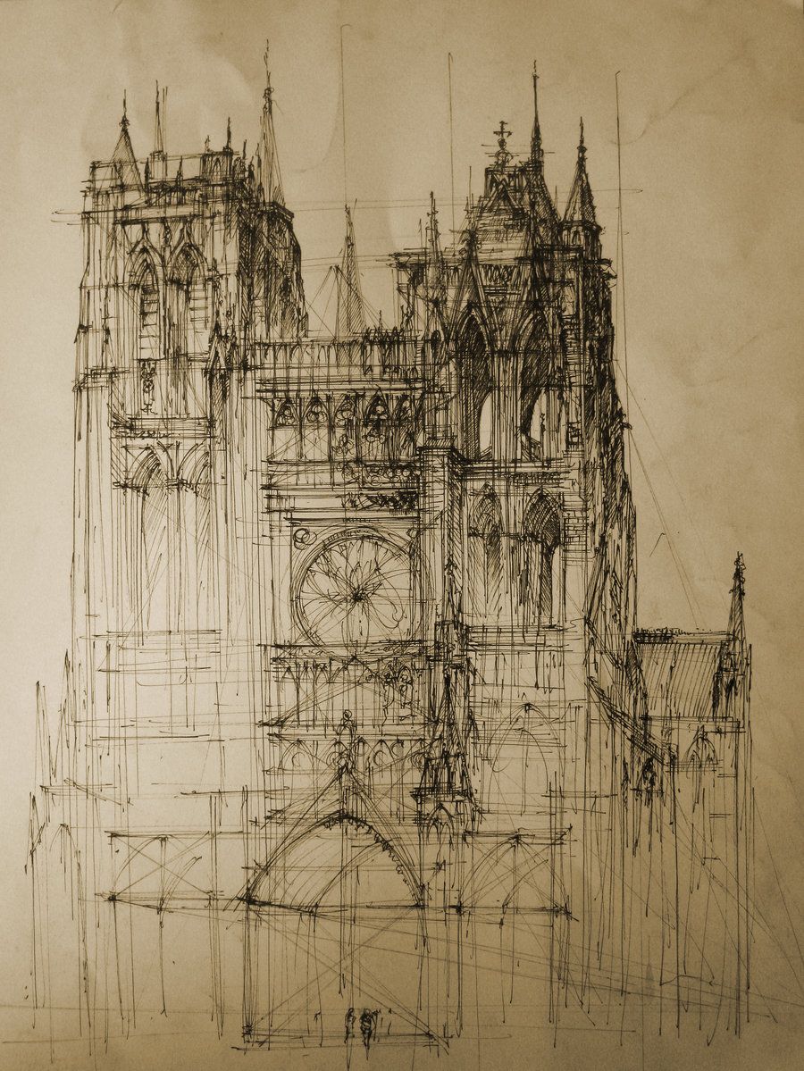 900x1199 gothic cathedral - Gothic Art Drawings