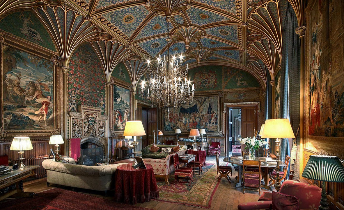 1182x724 eastnor the gothic drawing room - Gothic Castle Drawing