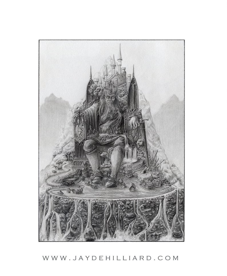 794x966 oaths burdens and curses framed original medieval gothic etsy - Gothic Castle Drawing