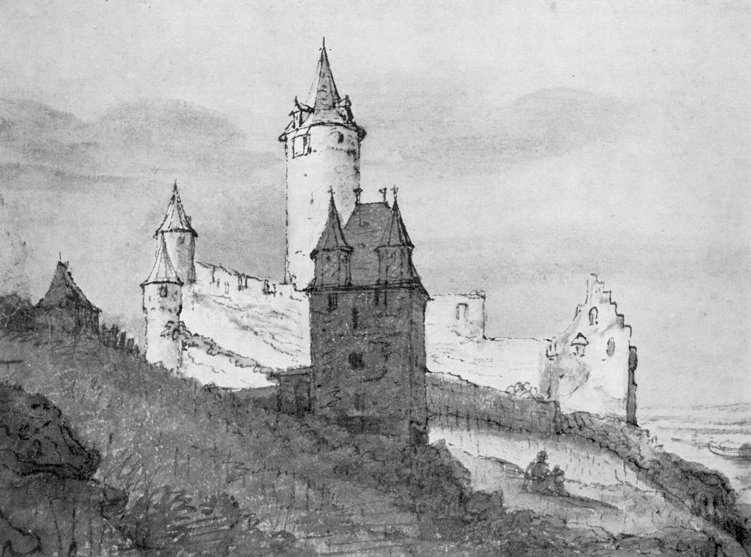 Старая крепость рисунок