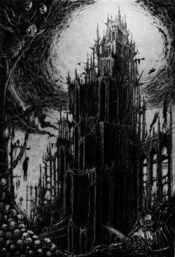 250x367 Drawing Death Skulls Cool Creepy Horror Grunge Dark Skull Dead - Gothic Castle Drawing