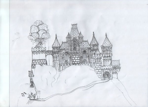 600x436 gothic castle - Gothic Castle Drawing