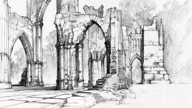 736x413 gothic castle drawing - Gothic Castle Drawing
