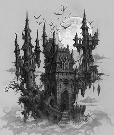236x280 gothic castle tattoos - Gothic Castle Drawing