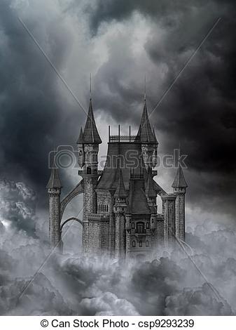 337x470 dark castle a dark gothic castle in the clouds - Gothic Castle Drawing
