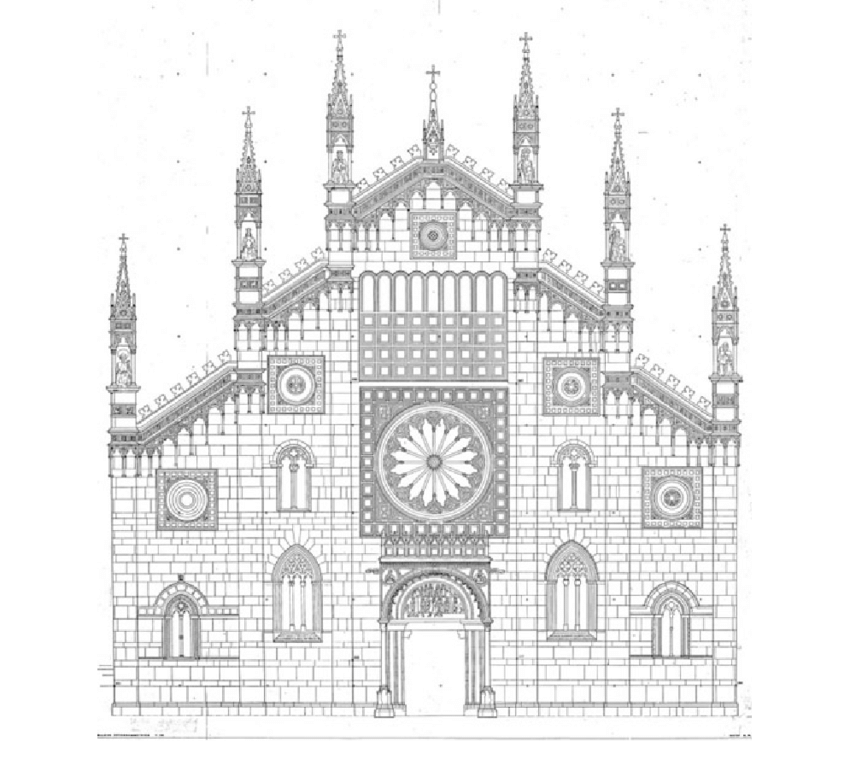 850x759 The Cathedral Main Elevation This Drawing Is A Part - Gothic Cathedral Drawing