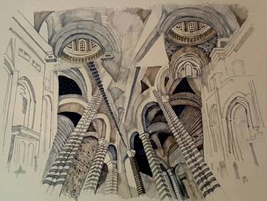 375x282 Cathedral Drawing - Gothic Cathedral Drawing