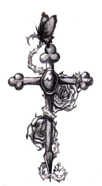 355x644 Gothic Cross Tattoo Design - Gothic Cross Drawings