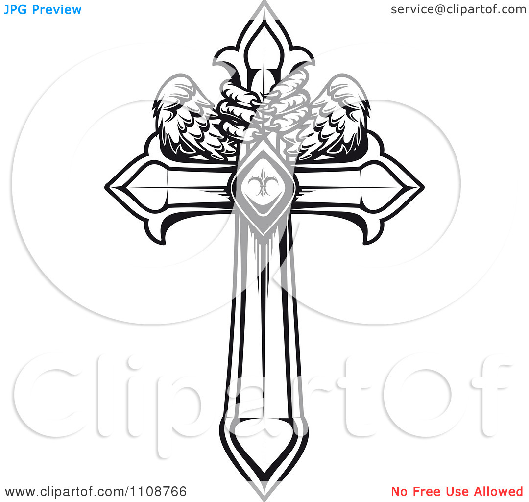 1080x1024 Wooden Cross Drawing - Gothic Cross Drawings