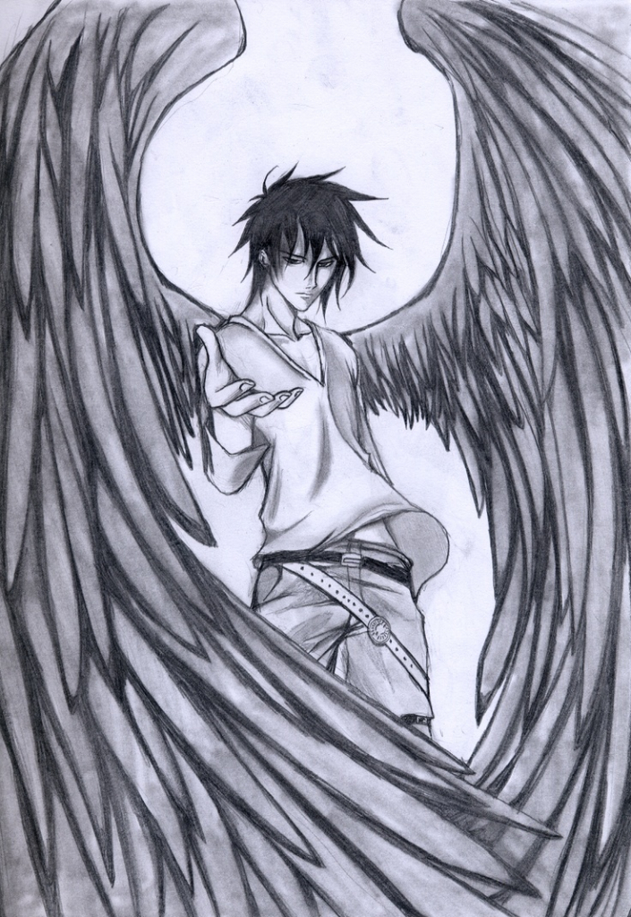 705x1024 Angels To Draw - Gothic Drawing Ideas