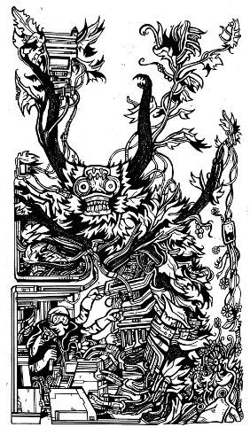 282x491 Gothic Drawings Flowers And Robots - Gothic Drawings