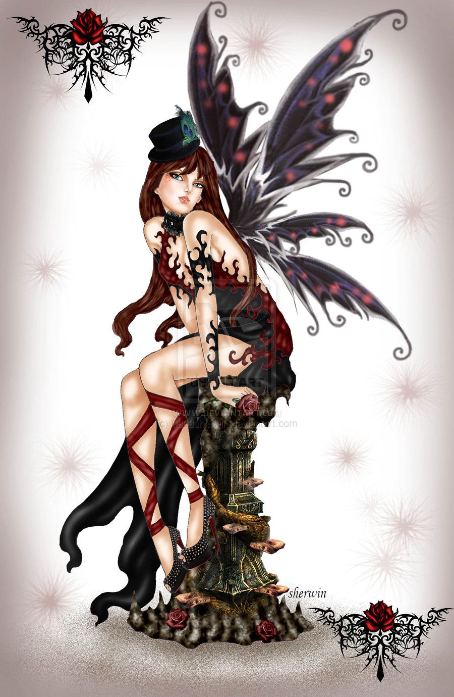 900x1380 Dark Fairy Drawings Gothic Fairy - Gothic Fairy Drawings