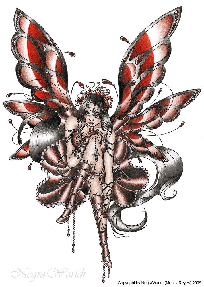 711x1000 Fae - Gothic Fairy Drawings