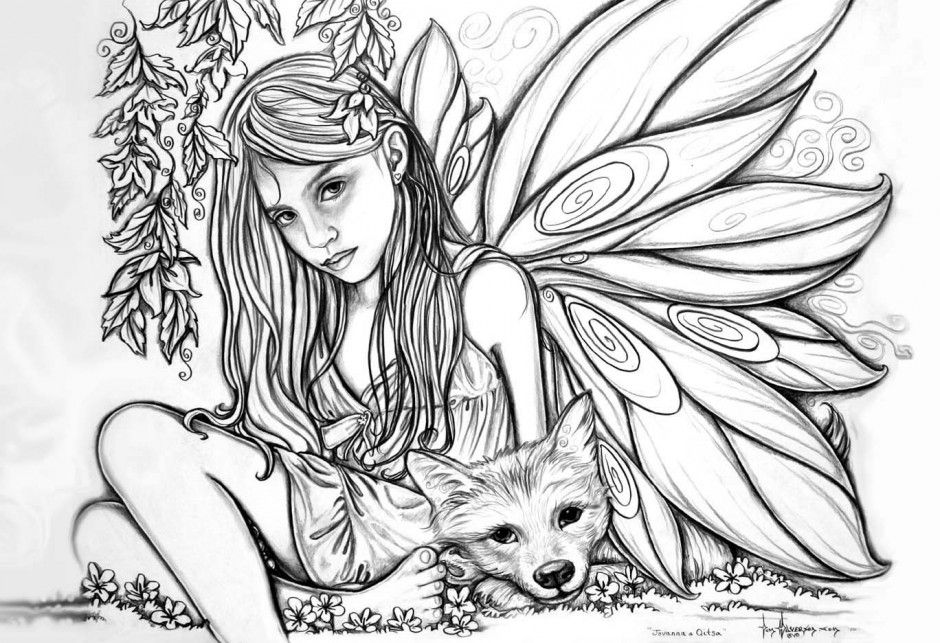 940x643 Free Gothic Fairy Coloring Pages For Adults Dark Fairies Drawing - Gothic Fairy Drawings