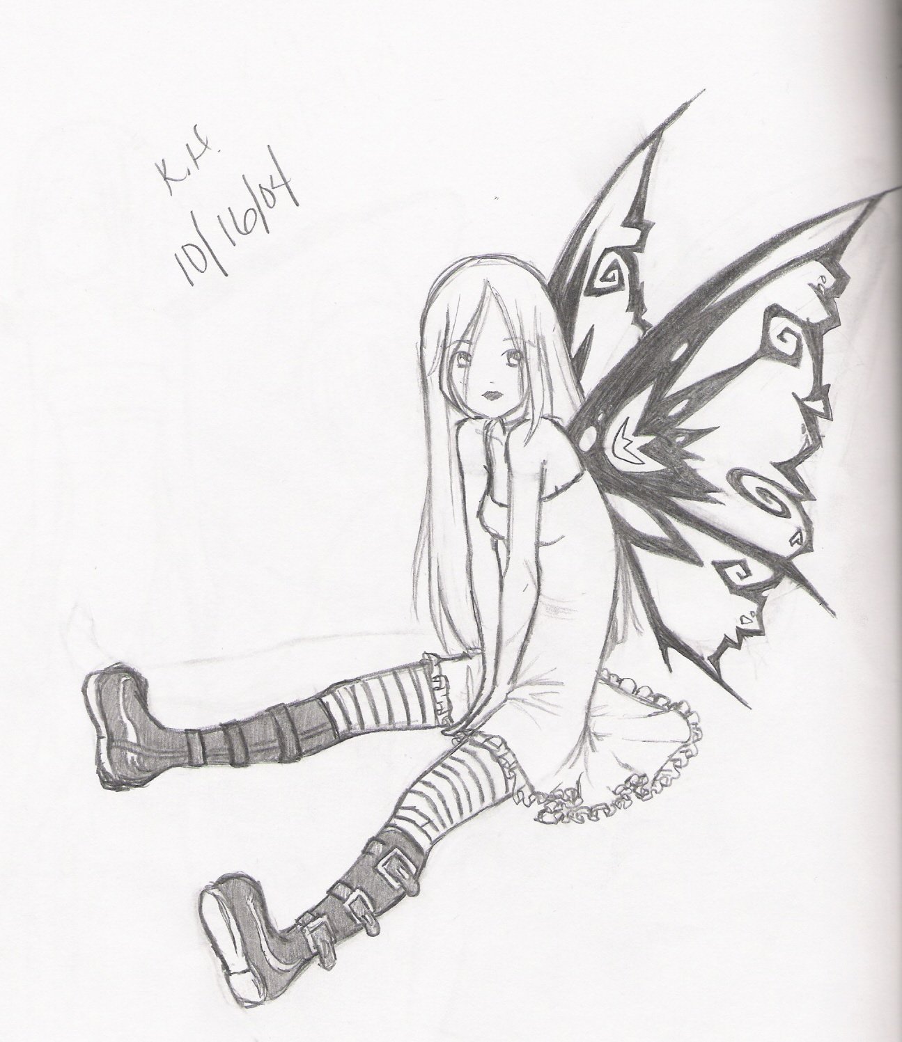 1295x1497 Dark Fairy Drawing - Gothic Fairy Drawings