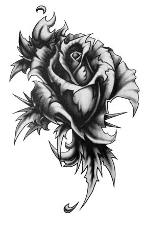282x442 Gothic Rose Tattoo South Of Sweet - Gothic Rose Drawing