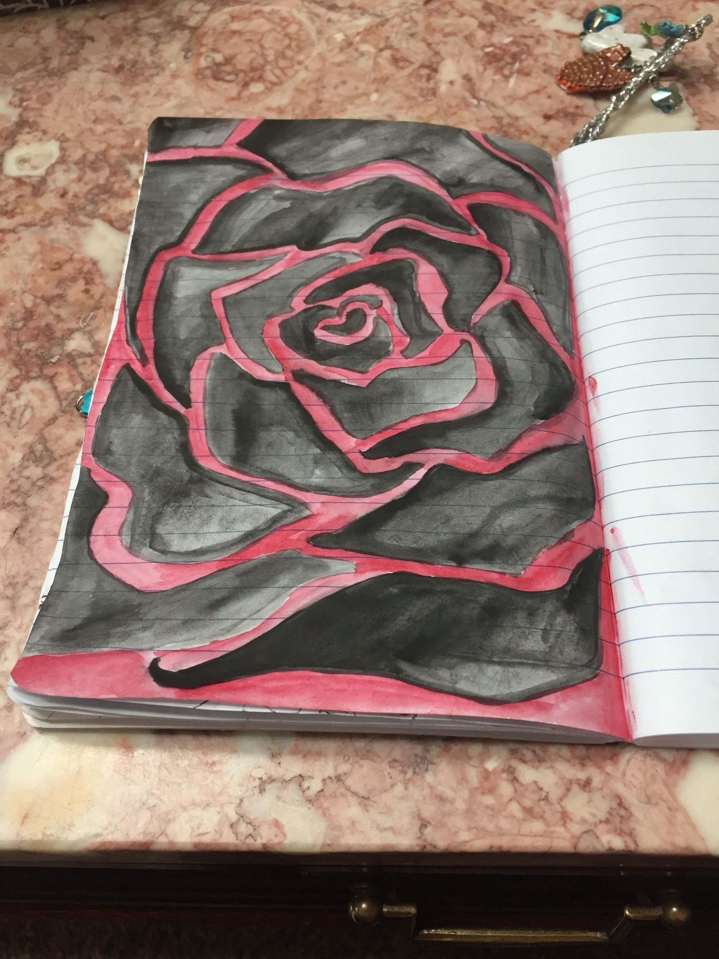 2448x3264 Gothic Rose A Piece Of Watercolor Art Art On Cut Out + Keep - Gothic Rose Drawing