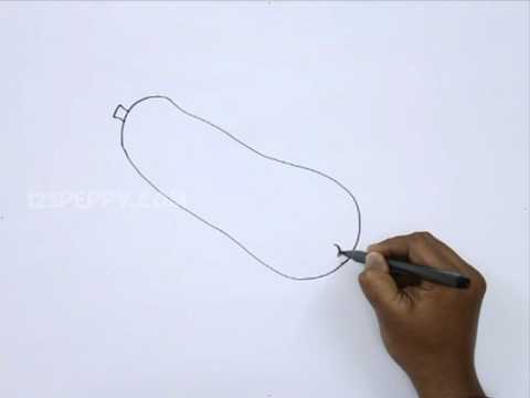 480x360 how to draw a bottle gourd - Gourd Drawing