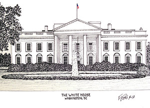 300x215 the white house drawing - Government Building Drawing