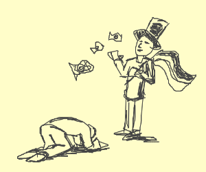 300x250 person praises government and rich people drawing - Government Drawing