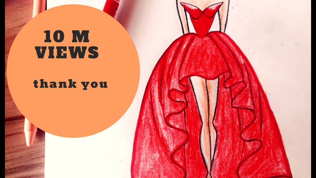 1280x720 How To Draw A Wonderful Dress - Gown Drawing