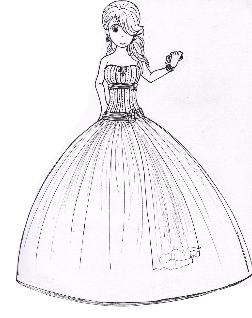1024x1293 Prom Dress Drawing Easy Drawn Wedding Dress Ball Gown Dress - Gown Drawing